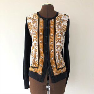 Joie Black Cardigan with Silk Front